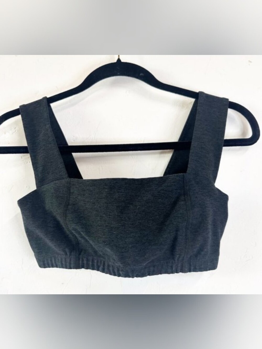 Beyond Yoga Spacedye Square Neck Bra in Darkest Night SMALL